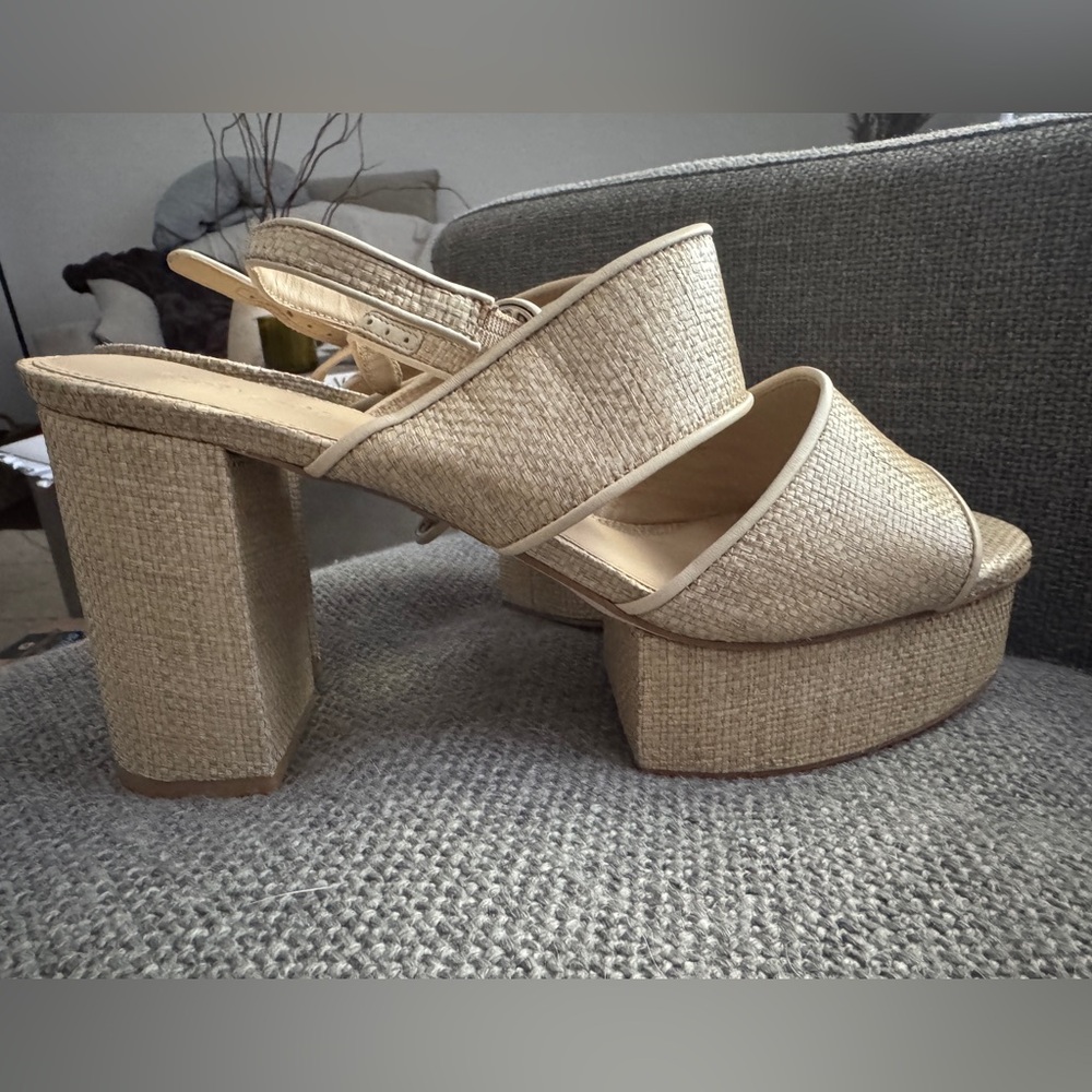 CUlt Gaia rafia sling platform heels
